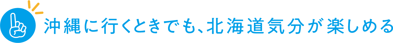 沖縄に行くときでも、北海道気分が楽しめる